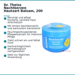 Dr. Theiss Nachtkerzen Hautzart Balsam Nachtkerzenöl / Kamelienöl / Vitamin E Creme, 200 ml.