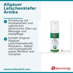 Allgäuer Latschenkiefer Arnika Einreibung mit Arnikaextrakt / Latschenkiefernöl / Rosmarinöl / Salbeiöl / Menthol / Campher Pumpspray, 100 ml.