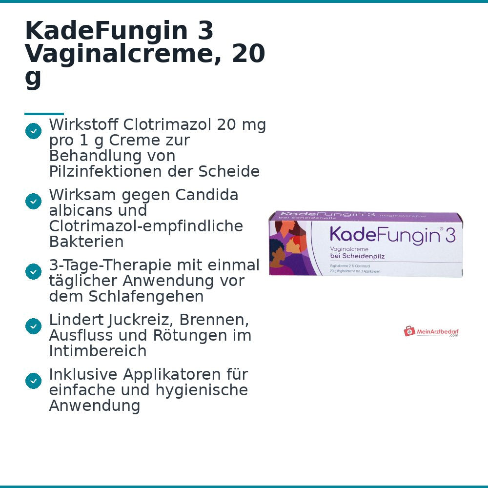 KadeFungin 3 Clotrimazol Vaginalcreme, 20 g.