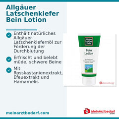 Allgäuer Latschenkiefer Bein Lotion Latschenkiefernöl / Rosskastanienextrakt / Efeuextrakt / Hamamelis / Menthol Lotion, 200 ml.