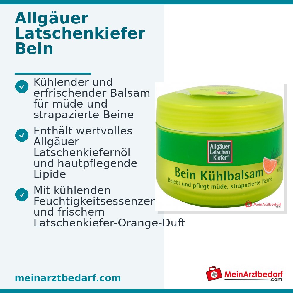 Allgäuer Latschenkiefer Bein Kühlbalsam mit Latschenkiefernöl Balsam, 200 ml.