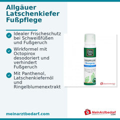 Allgäuer Latschenkiefer Fußpflege Deospray mit Octopirox / Panthenol / Latschenkiefernöl Spray, 100 ml.