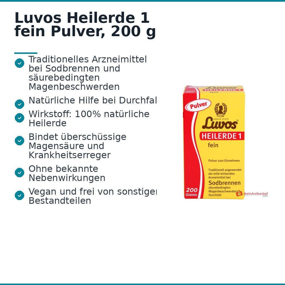 Luvos Heilerde 1 fein Heilerde Pulver zum Einnehmen, 200 g.