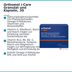 Orthomol i-Care Granulat und Kapseln, 30 Tagesportionen.