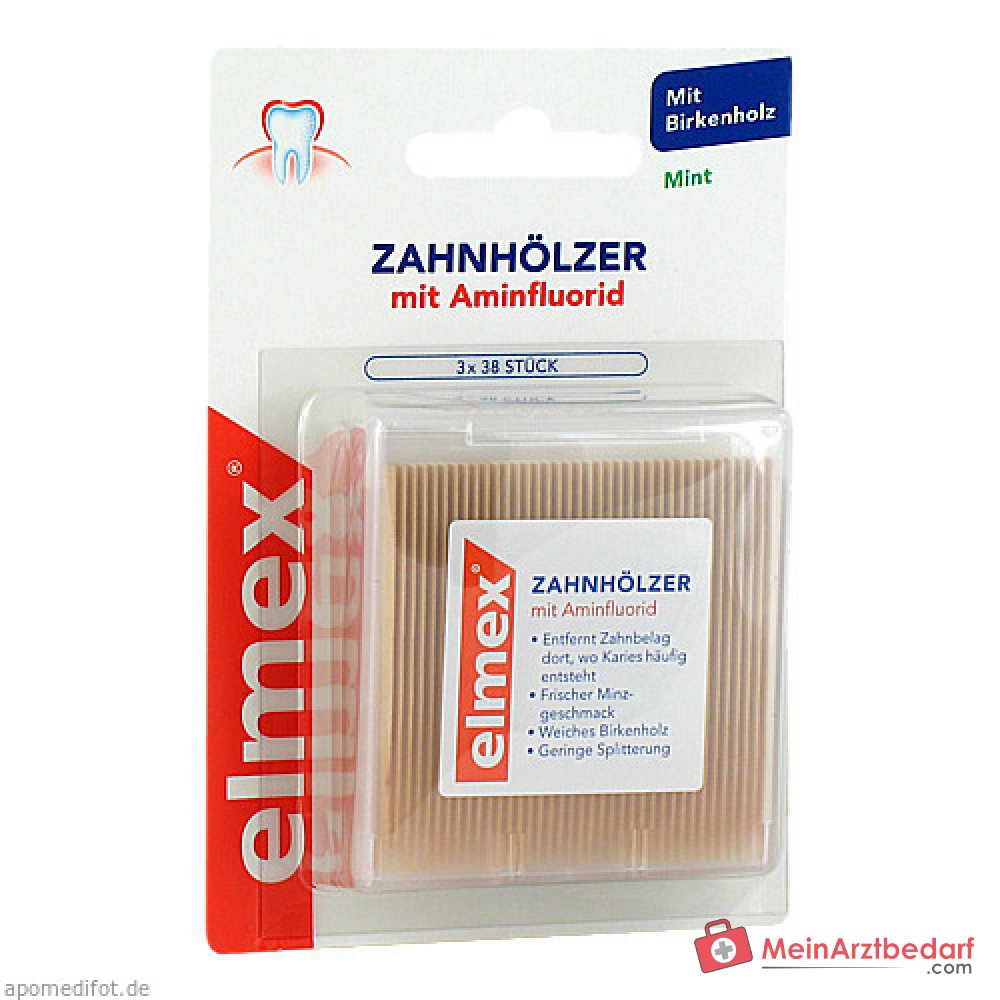 elmex Zahnhölzer Aminfluorid Interdentalpflege, 3x38 St..