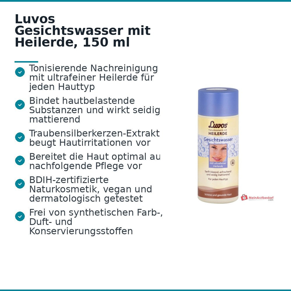 Luvos Gesichtswasser mit Heilerde, 150 ml.