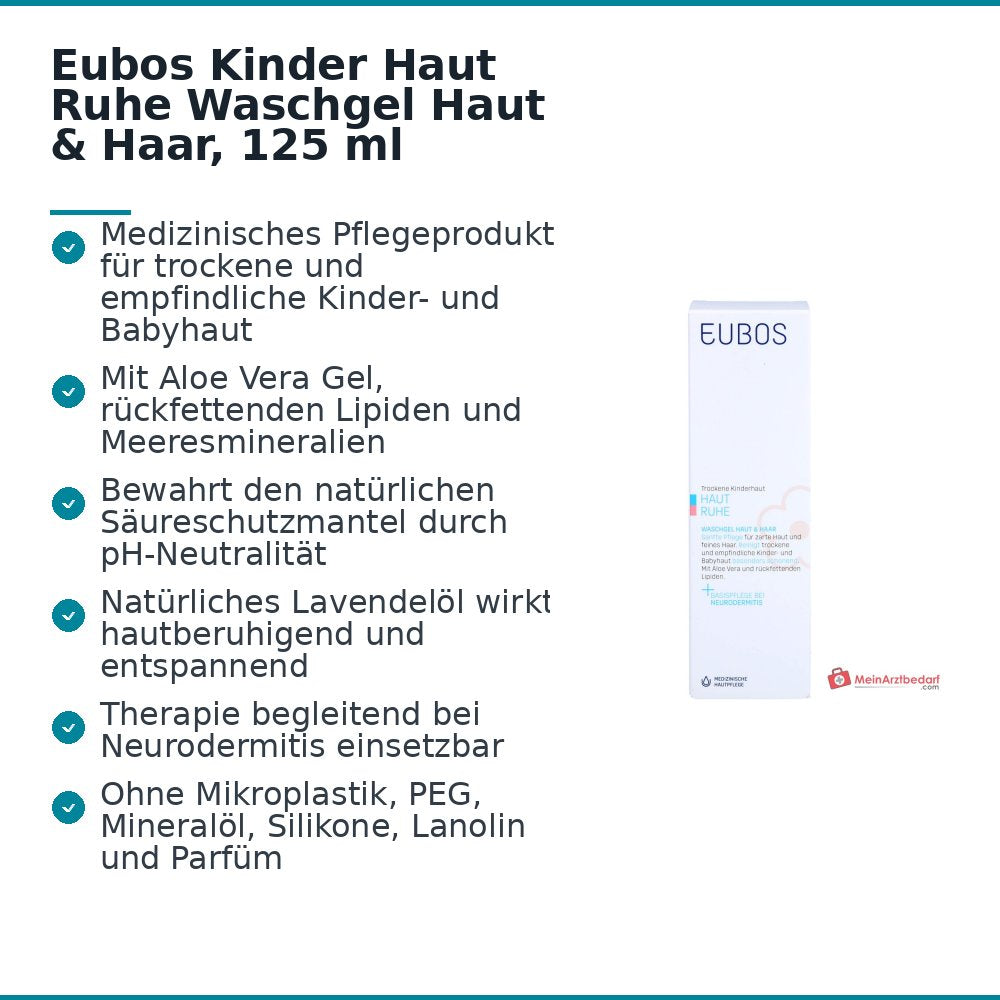Eubos Kinder Huid Rust Wasgel Huid & Haar, 125 ml