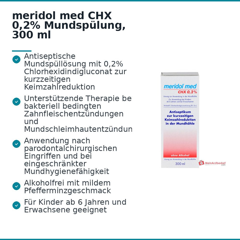 meridol med CHX 0,2% Mundspülung, 300 ml
