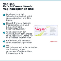 Vagisan FeuchtCreme Kombi Vaginalzäpfchen und Creme, 8 Ovula + 10 g.