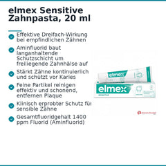 elmex Sensitive Olaflur (Aminfluorid) Zahnpasta, 20 ml.