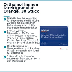 Orthomol Immun Direktgranulat Orange, 30 Stück.