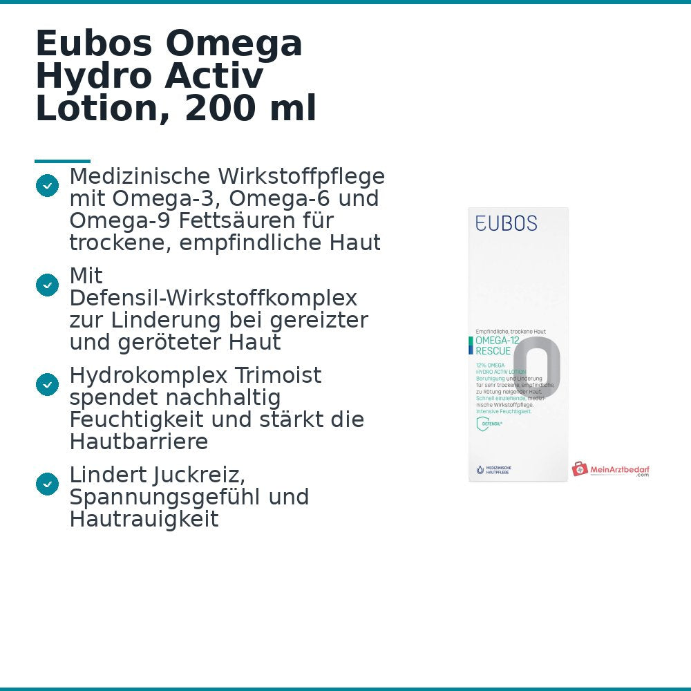 Eubos Omega Hydro Activ Loción, 200 ml