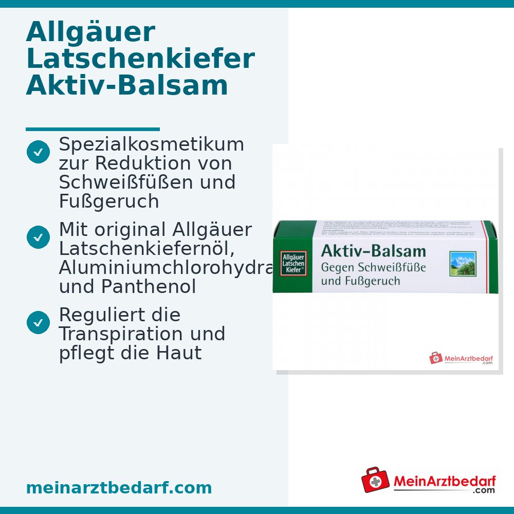 Allgäuer Latschenkiefer Aktiv-Balsam Aluminiumchlorohydrat / Panthenol / Latschenkiefernöl Creme, 50 ml.