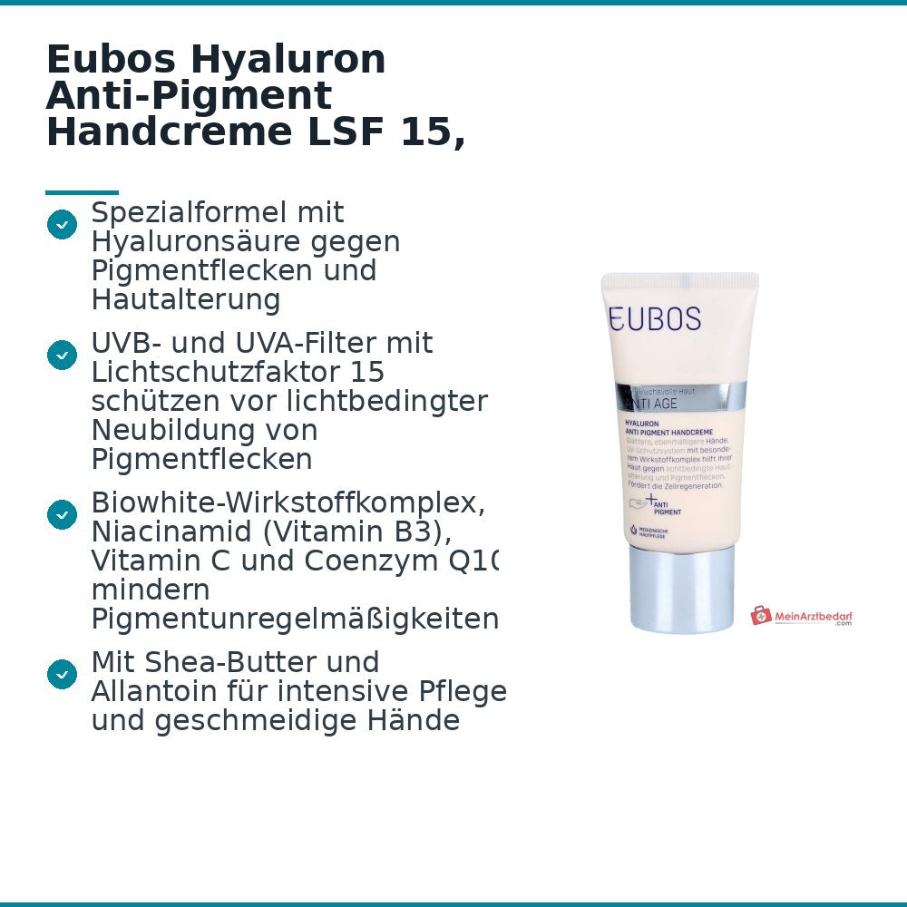 Eubos Hyaluron Anti-Pigment Handcreme LSF 15, 50 ml