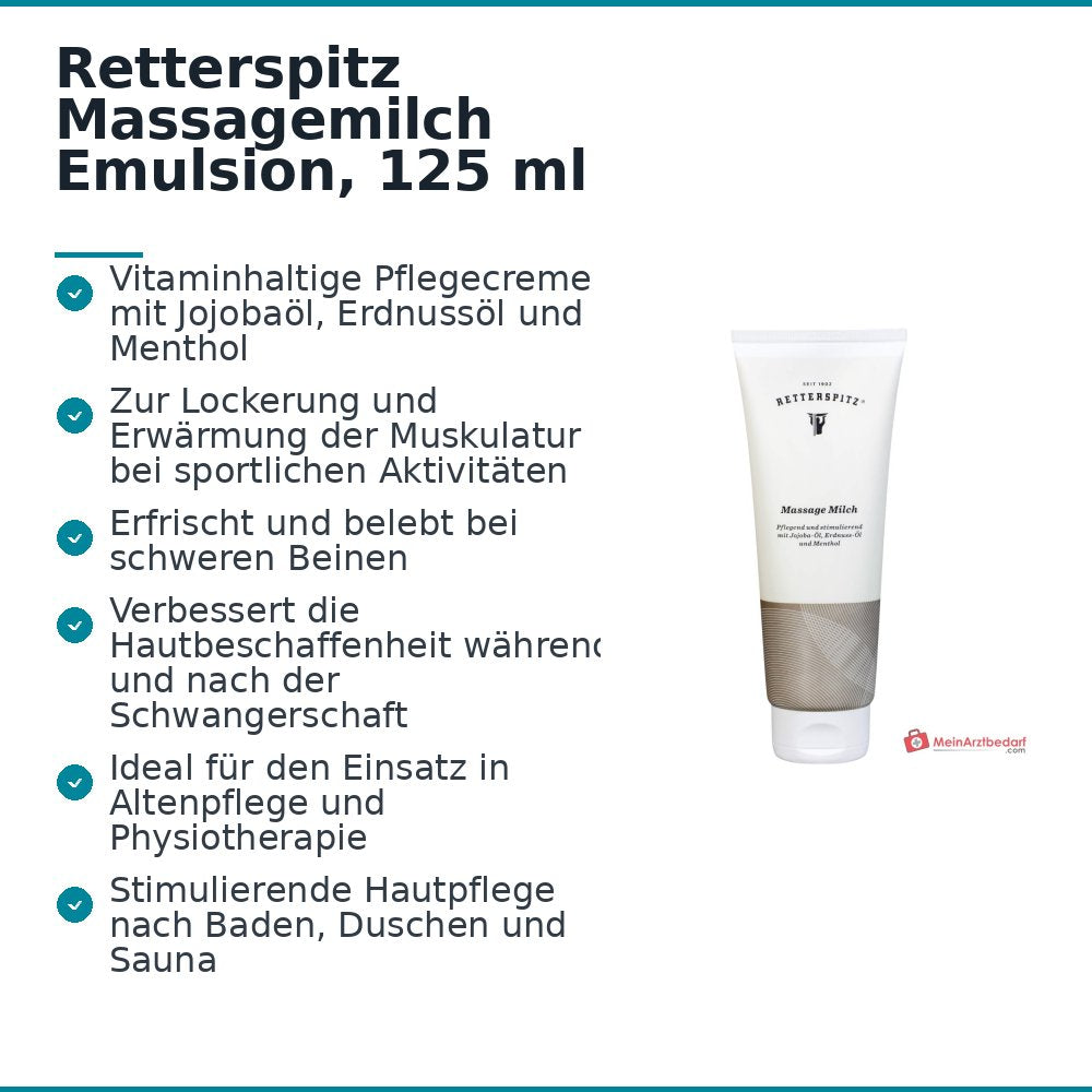 Retterspitz Massagemilch Emulsion, 125 ml.