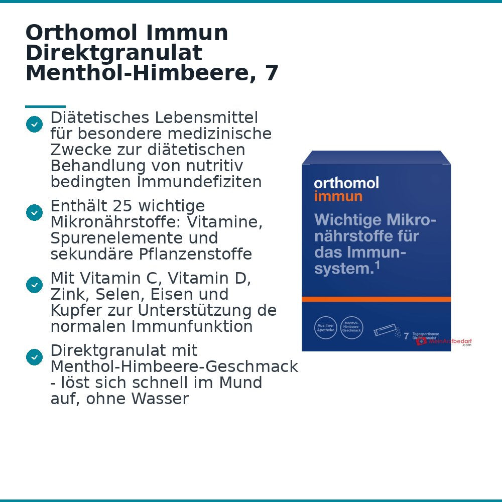 Orthomol Immun Direktgranulat Menthol-Himbeere, 7 St..