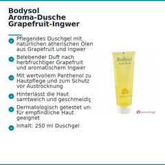 Bodysol Aroma-Dusche Grapefruit-Ingwer Duschgel mit Panthenol, 250 ml.