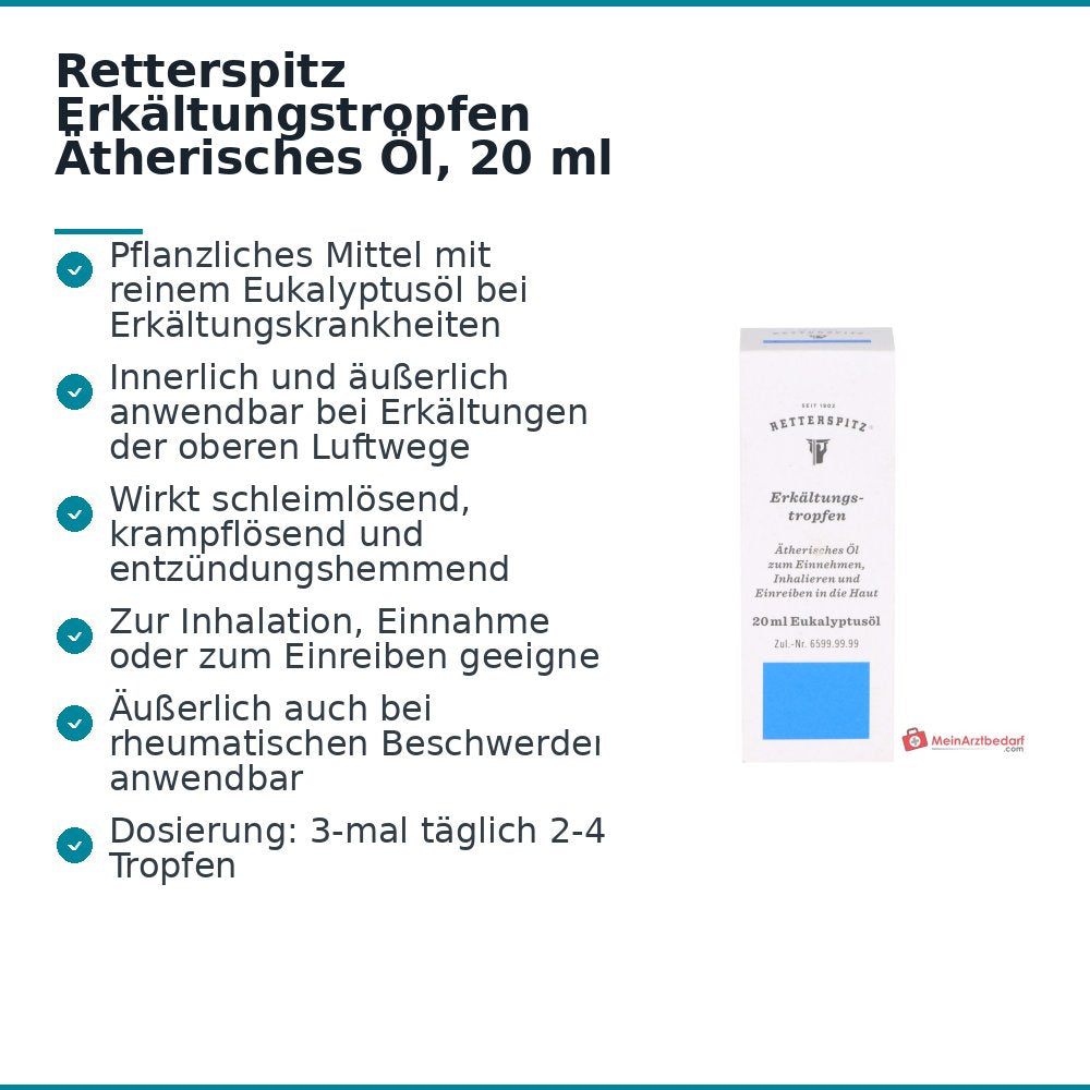 Retterspitz Erkältungstropfen Ätherisches Öl, 20 ml.