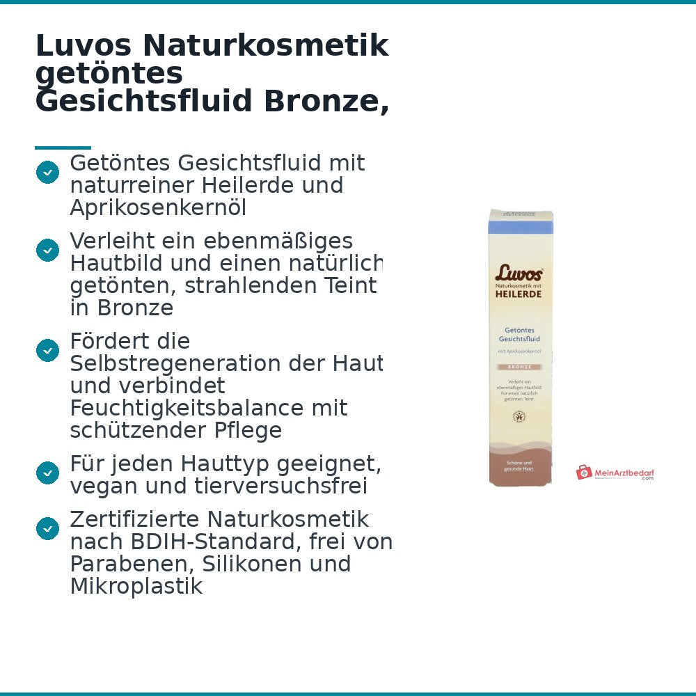 Luvos Naturkosmetik getöntes Gesichtsfluid Bronze, 50 ml.
