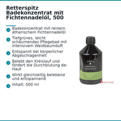 Retterspitz Badekonzentrat mit Fichtennadelöl, 500 ml.