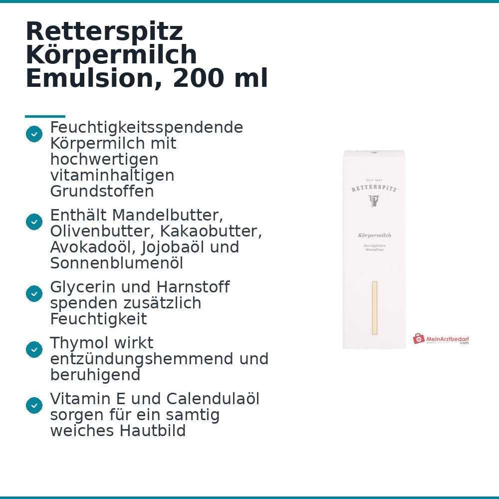 Retterspitz Körpermilch Emulsion, 200 ml.