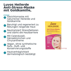 Luvos Heilerde Anti-Stress-Maske Heilerde / Goldkamille / Calendulaöl Gesichtsmaske, 2x7,5 ml.