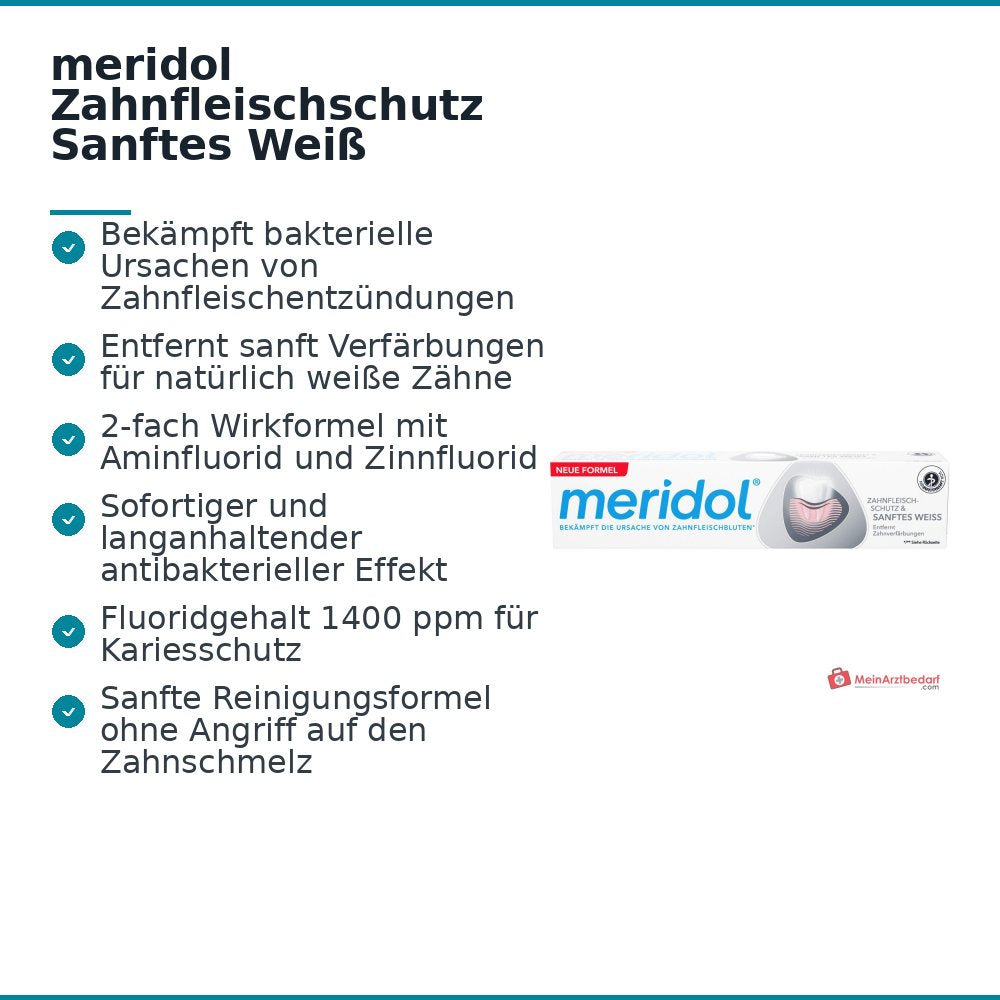 meridol Zahnfleischschutz Sanftes Weiß Zahnpasta, 75 ml