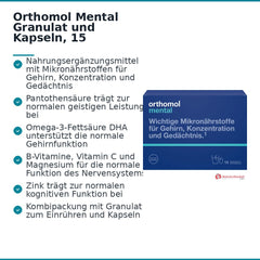 Orthomol Mental Granulat und Kapseln, 15 Tagesportionen.