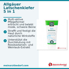 Allgäuer Latschenkiefer 5 in 1 Beinlotion Rosskastanie / Rotes Weinlaub / Hyaluronsäure / Ingwer / Thermalwasser Lotion, 200 ml.