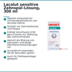 Lacalut sensitive Aminfluorid / Kaliumchlorid / Chlorhexidin Zahnspül-Lösung, 300 ml.