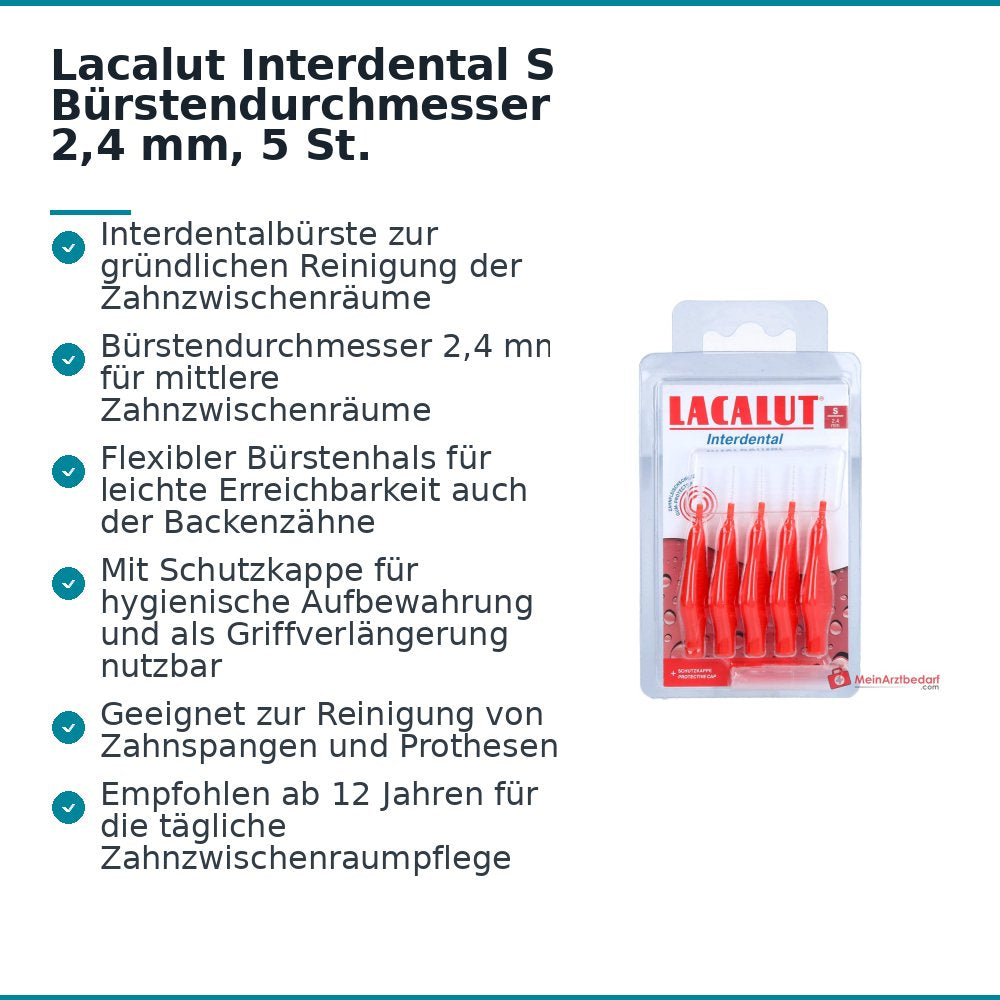 Lacalut Interdental S Interdentalbürste 2,4 mm, 5 St..