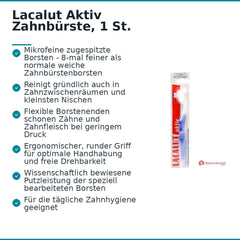 Lacalut Aktiv Zahnbürste mit mikrofeinen Borsten, 1 Stück.