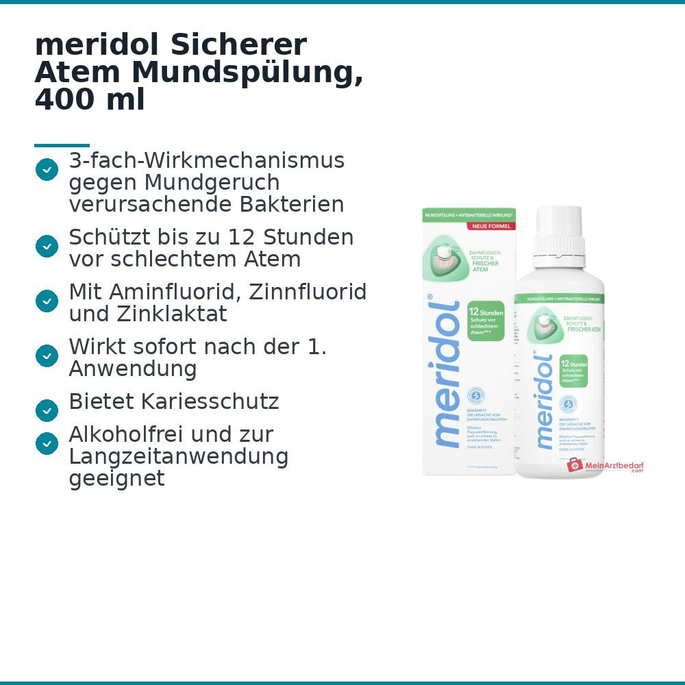 meridol Sicherer Atem Mundspülung, 400 ml