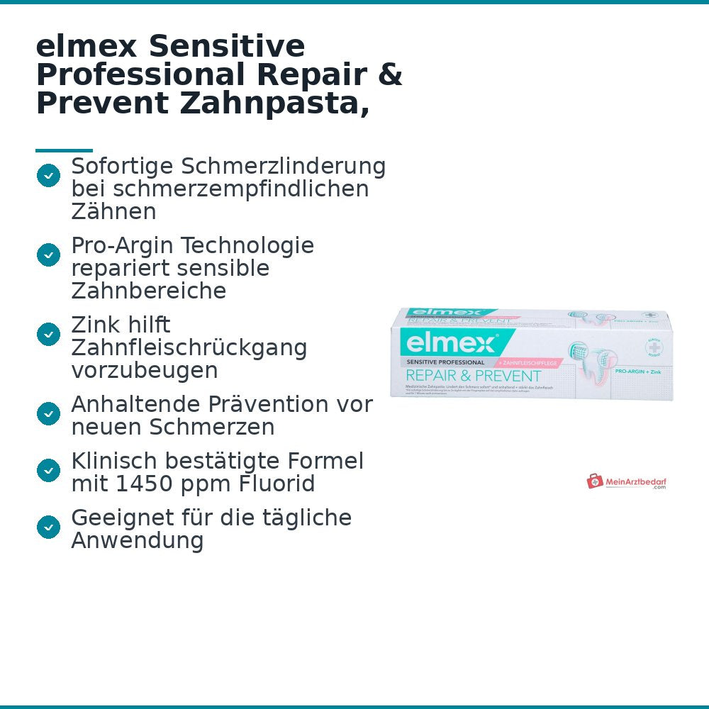 elmex Sensitive Professional Repair & Prevent Arginin / Zink Zahnpasta, 75 ml.