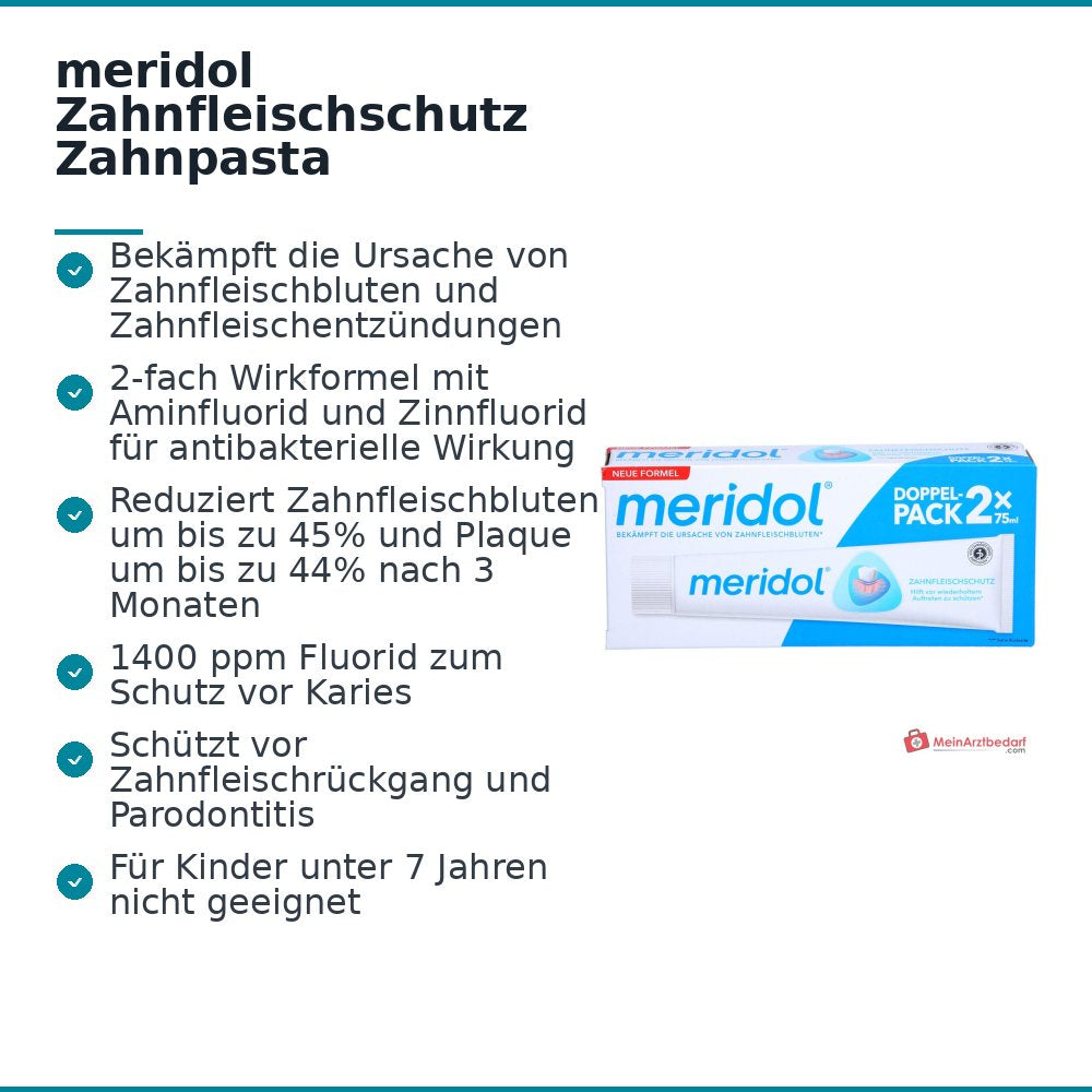 meridol Zahnfleischschutz Zahnpasta Doppelpack, 2x75 ml