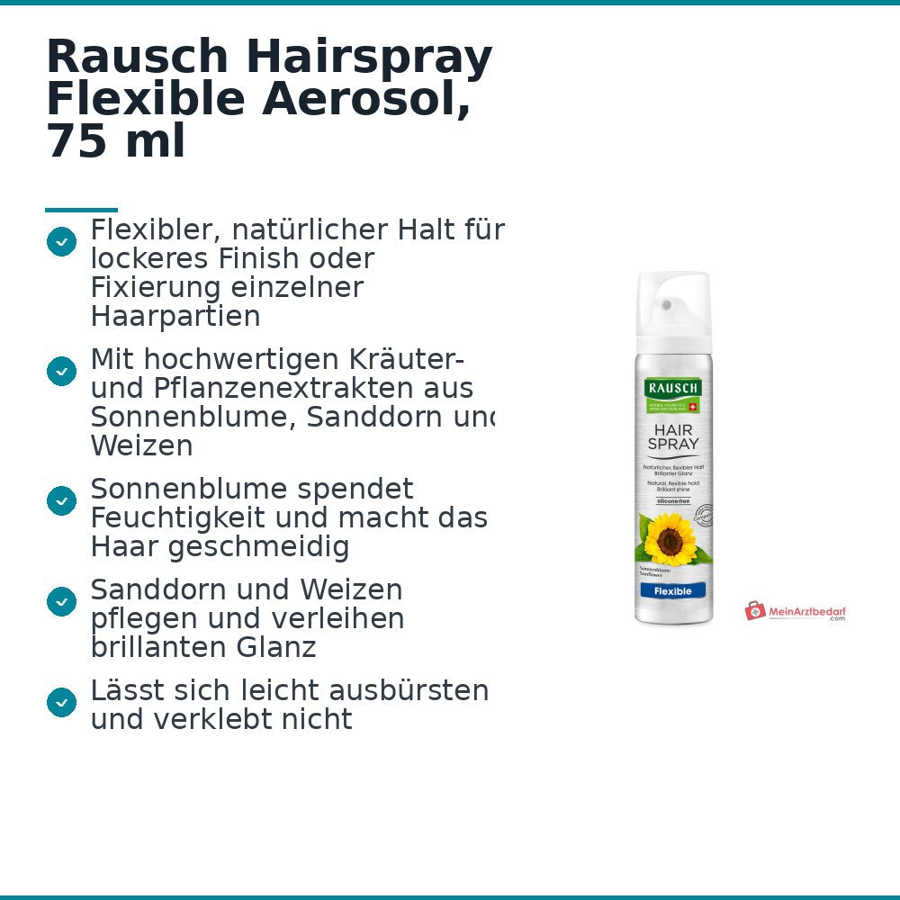 Rausch Hairspray Flexible Aerosol, 75 ml.