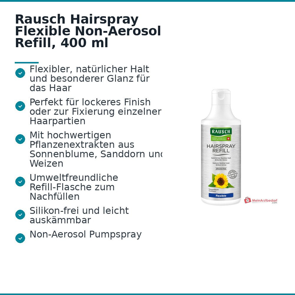 Rausch Hairspray Flexible Non-Aerosol Refill, 400 ml.