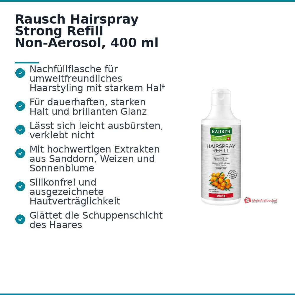 Rausch Hairspray Strong Refill Non-Aerosol, 400 ml.