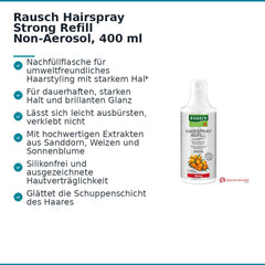 Rausch Hairspray Strong Refill Non-Aerosol, 400 ml.