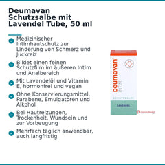 Deumavan Schutzsalbe mit Lavendel Paraffinum Liquidum / Petrolatum / Paraffin / Tocopheryl Acetate / Lavandula Angustifolia Oil Fettsalbe, 50 ml.
