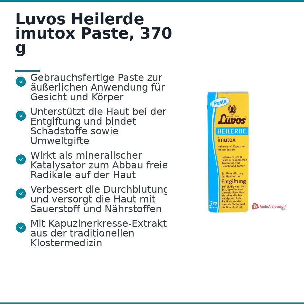 Luvos Heilerde imutox Paste mit Kapuzinerkresse-Extrakt, 370 g.