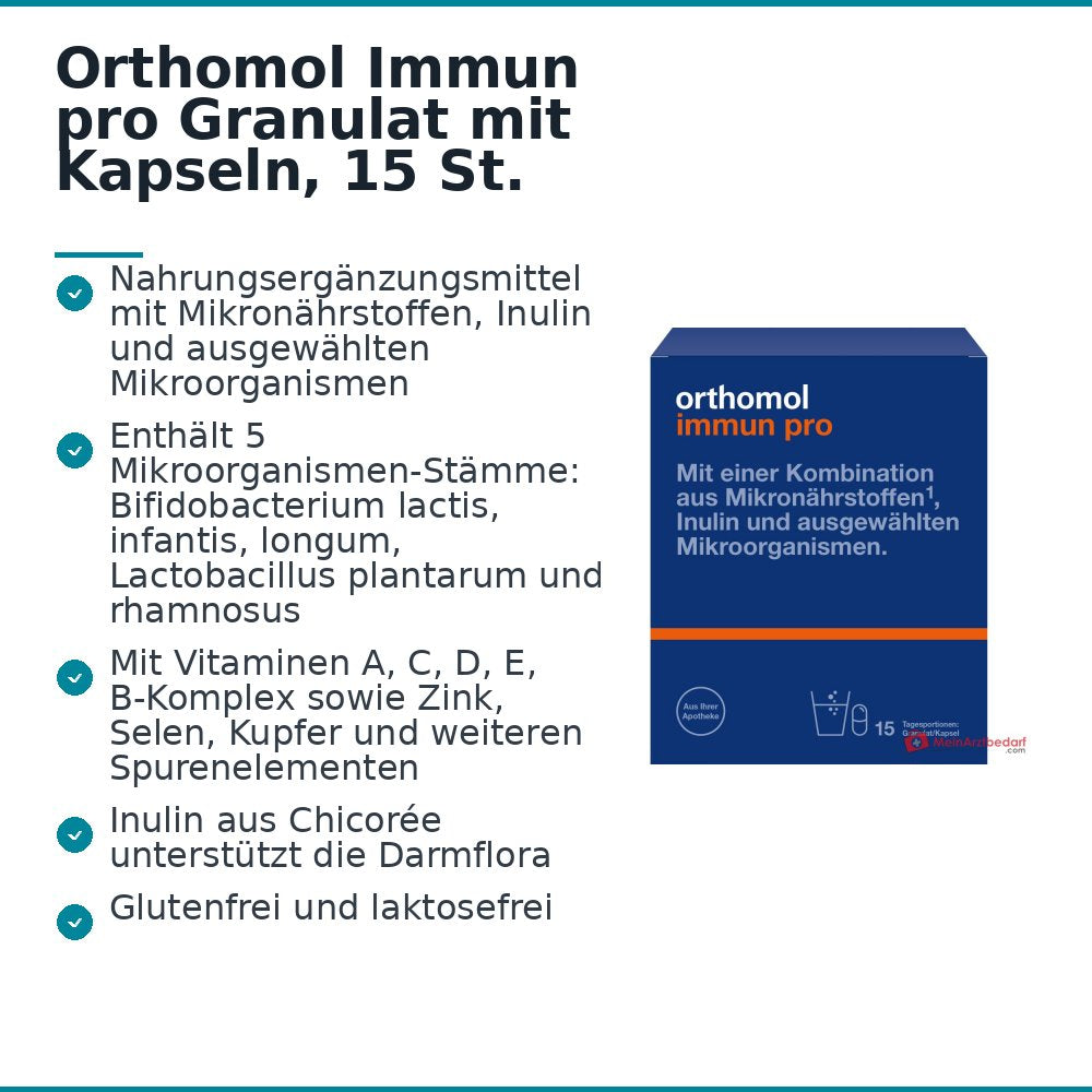 Orthomol Immun pro Granulat mit Kapseln, 15 St..