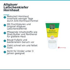 Allgäuer Latschenkiefer Hornhaut Reduziercreme Fruchtsäuren / Latschenkiefernöl / Shea Butter / Panthenol Creme, 75 ml.
