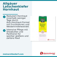 Allgäuer Latschenkiefer Hornhaut Reduziercreme extra stark Fruchtsäuren / Weidenrindenextrakt / Latschenkiefernöl / Sheabutter / Panthenol Creme, 30 ml.