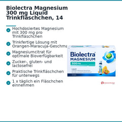 Biolectra Magnesium 300 mg Magnesiumcitrat Liquid Trinkfläschchen, 14 St..