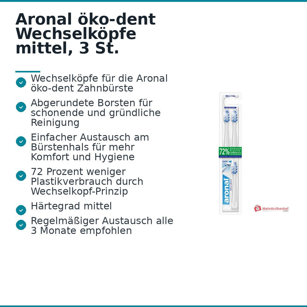 Aronal öko-dent Wechselköpfe mittel, 3 St..