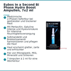 Eubos In a Second Bi Phase Hydro Boost Pentavitin / Gatuline Intense / Hyaluronsäure Ampullen, 7 x 2 ml.