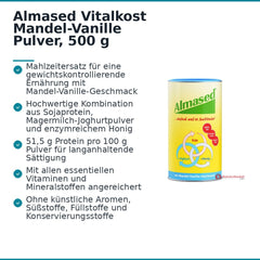 Almased Vitalkost Mandel-Vanille Mahlzeitersatz Pulver, 500 g.