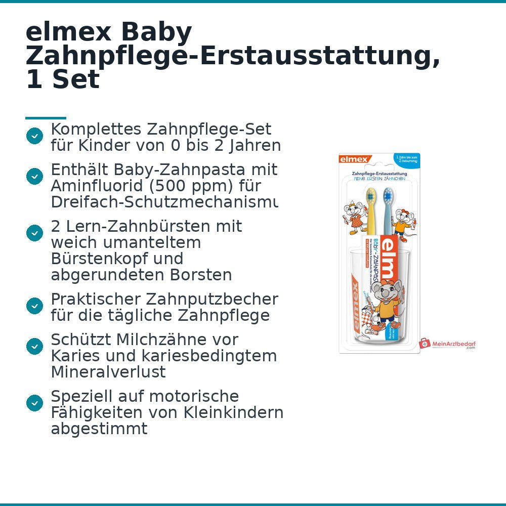 elmex Baby Zahnpflege-Erstausstattung Aminfluorid Set, 1 Stück.