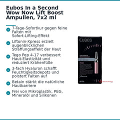 Eubos In a Second Wow Now Lift Boost Liftonin-Xpress / Tego Pep 4-17 / 3-fach Hyaluron Glättungskur Ampullen, 7x2 ml.